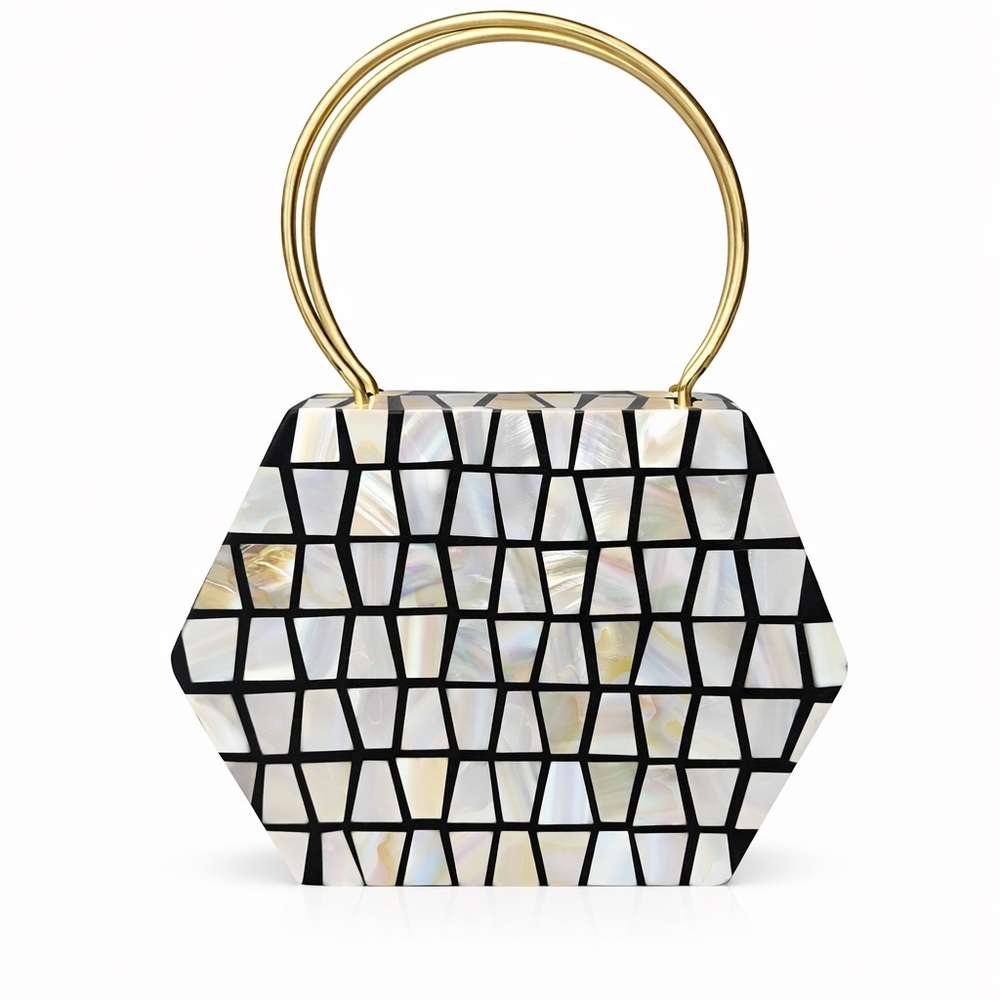 NEW - RAMLA Pearly Shell Clutch - Picture 2 of 11